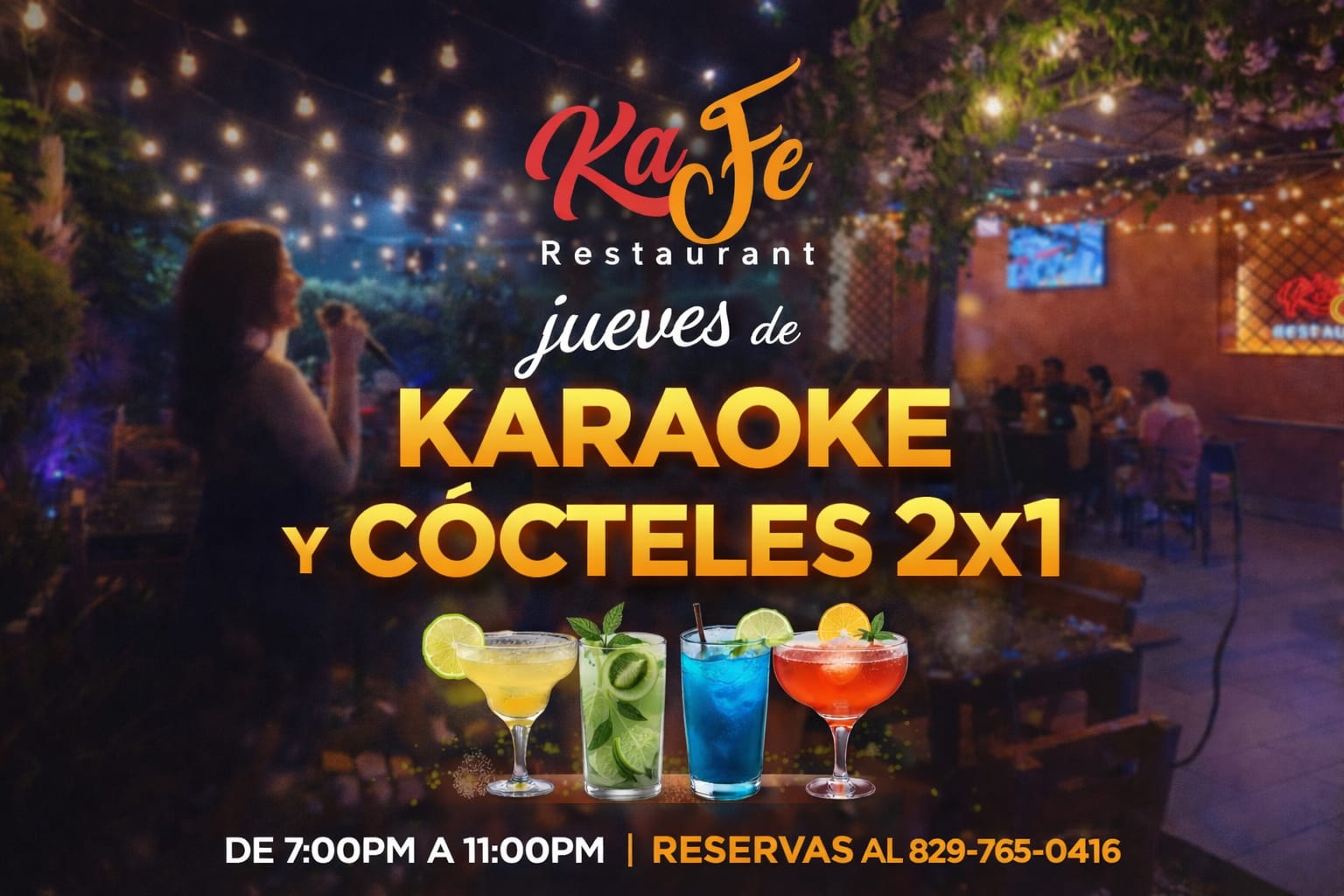 Jueves de Karaoke y Cócteles 2x1 en KaFe Restaurante